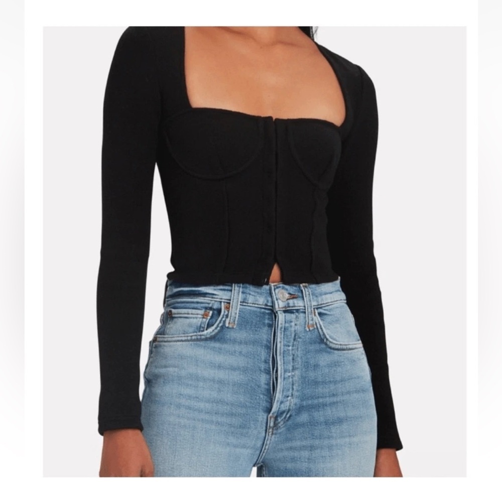 Jonathan Simkhai Standard Rib Knit Bustier Top